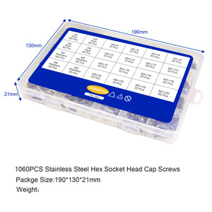 1060Pcs Metric Hex Screw Set M2 M3 M4 M5 Alloy Steel Cylindrical Head Screws Nuts Washers With Allen Keys - Product Image 4