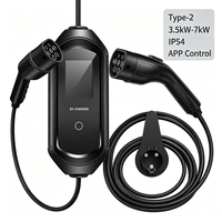 Cargador Portátil para Vehículos Eléctricos Tipo 2, 3.5/7kW, 16 a 32A, Corriente Ajustable, IP54, Bluetooth, Control por Aplicación NBPower, para Vehículos Eléctricos de la UE