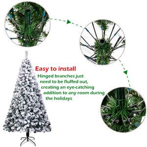 DB 6FT PVC Flocking Artificial Christmas Tree 750 Branches Modern 180cm Automatic Tree Available Mini Large Customizable - Product Image 5