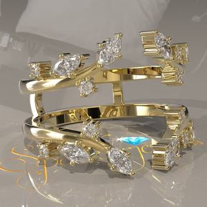 Anillo Personalizable de Oro de 18K con Diamante Cultivado en Laboratorio con Corte Marquise para Mujer, Certificado por IGI, con Banda de Eternidad - Moderno - Product Image 5