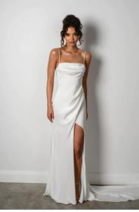 Satin blanc plage vacances voyage robe Super fée lumière robe de mariée Sexy jarretelle traînant longue <span class=keywords><strong>jupe</strong></span> vêtements pour femmes - Product Image 6