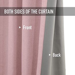 Cortinas 100% Opacas de Lino Rosa Puro para Sala de Estar y Dormitorios - Product Image 3