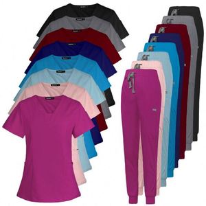 Tenues d'infirmières personnalisées pour femmes : Nouveaux ensembles de blouses d'été élégants, vêtements de travail pour cliniques, design extensible pour hôpitaux, blouses d'infirmières pour femmes - Product Image 4