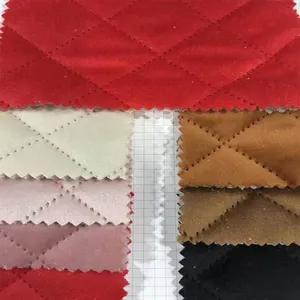 Popular Não-costura Direta acolchoado de Veludo Tricot Ultrasonic Quilting Tecidos para Revestimentos, Home Textile