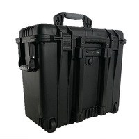 Boîte à outils classique, valise à roulettes indestructible, verrouillée, en plastique noir, pour outils d'entretien