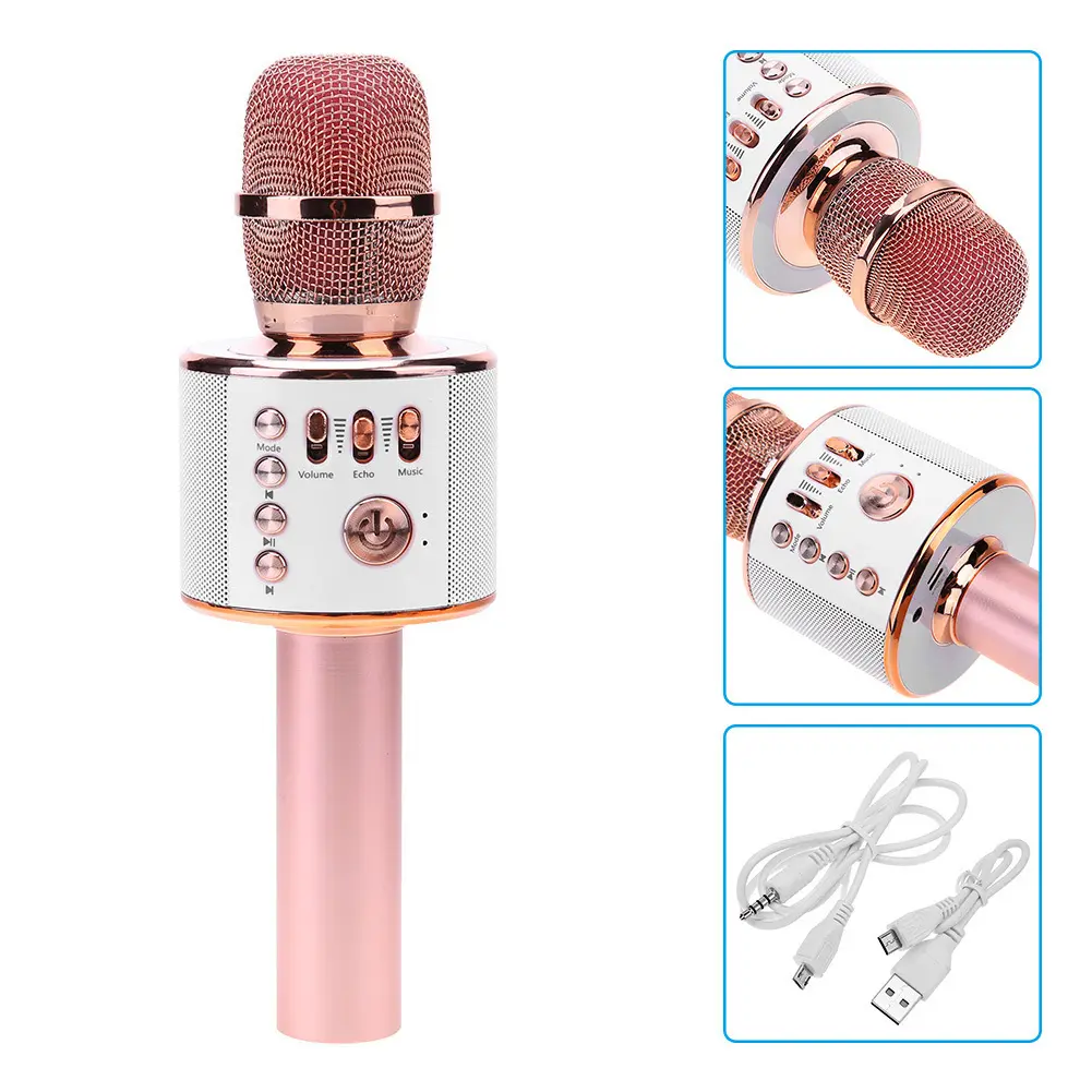 Best Price Wireless Karaoke Microphone and Speaker Portable Mike For Family Party Toy Kids Mic With CE ROHS KC FCC