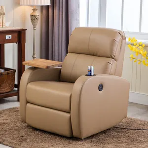 Guest Chair with Table Arm Chrome Legs and Cup Holder Power Recliner Chair, recliner chair electric