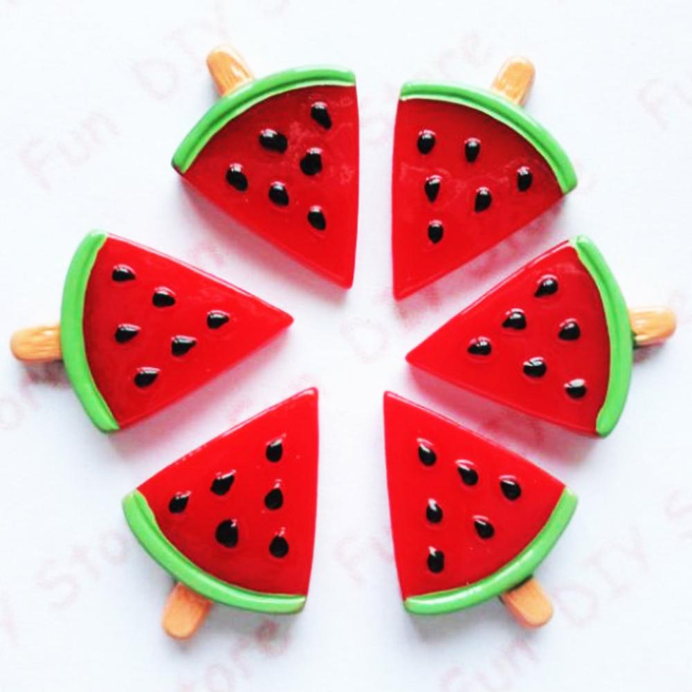 Hengxin Della Resina 100 PCS Per Sacchetto di Anguria Popsicle Cabochon, Carino Frutta Ovc Charms Per slime, Cassa Del Telefono Della Decorazione