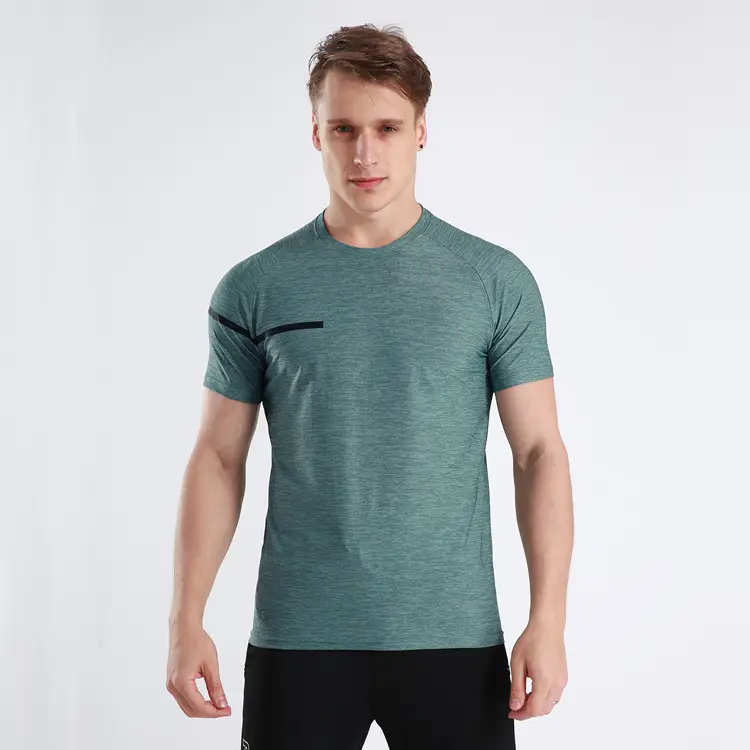 드롭 배송 남성 빠른 건조 슬림 맞는 수분 Wicking Tshirt 활성 운동 체육관 티셔츠