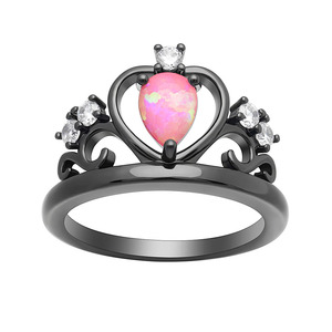 Apoyo dropshipping. exclusivo. De forma Real anillo de ópalo chapado en oro negro de <span class=keywords><strong>la</strong></span> joyería de las mujeres anillos - Product Image 1