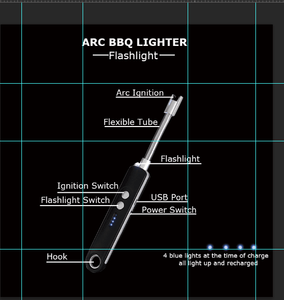 Personnalisé électrique arc <span class=keywords><strong>cuisine</strong></span> usb <span class=keywords><strong>cuisine</strong></span> bon marché en plastique plus léger avec lampe de poche - Product Image 5