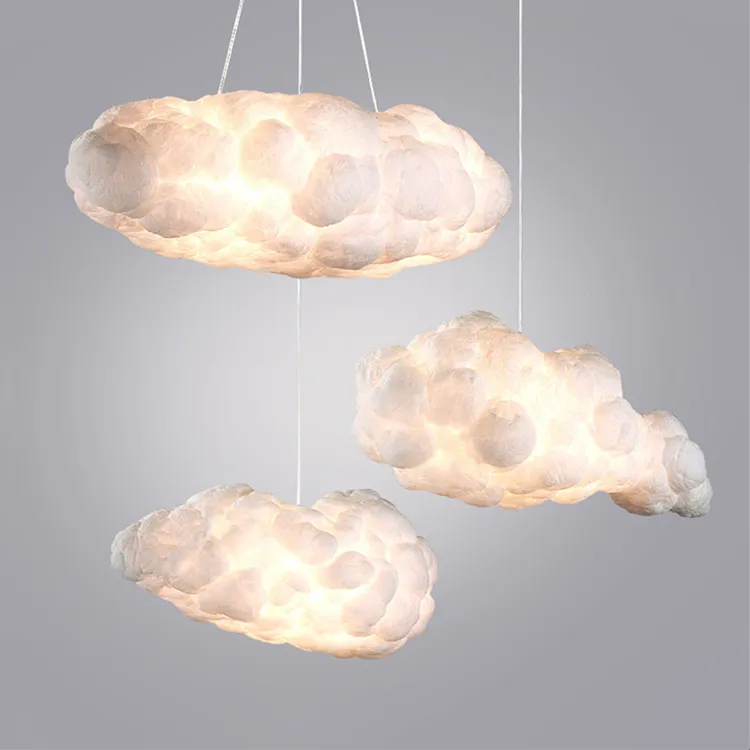 Cloud Led Chandelier Bar Cafe Dining Room White Cotton Cloud Shape Modern LED Chandelier