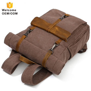 Fabricant Fournir Rouleau Top Vintage Toile Sac À Dos Pour Ordinateur Portable - Product Image 4