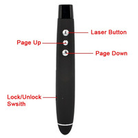 Présentateur sans fil, portée 30 m, 2,4 GHz, télécommande PowerPoint, interface USB, piles AAA, PPT/Google Slides/Windows/Mac OS, garantie 1 an
