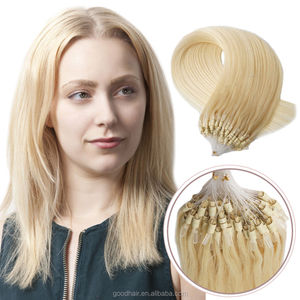 Imagen sexy rubia extensión del <span class=keywords><strong>pelo</strong></span> micro anillo para las mujeres blancas comprar extensión del <span class=keywords><strong>pelo</strong></span> humano real envío - Product Image 1