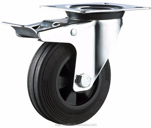 Negro TPR de nuevo diseño de <span class=keywords><strong>la</strong></span> placa superior giratoria industrial caster - Product Image 1