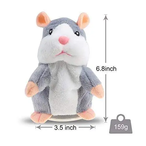 Jouet en peluche de 60 cm, différentes formes comme la souris ou le Hamster, enregistreur vocal