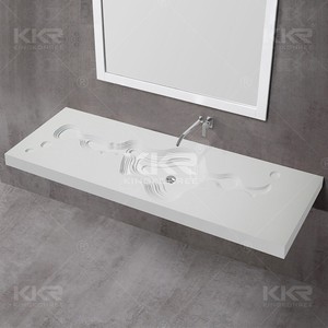 Alta calidad 100% puro acrílico inodoro colgado superficie sólida piedra artificial pequeño lavabo - Product Image 5