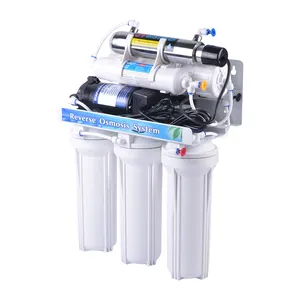 6 etapas de ósmosis inversa UV potable RO sistema de filtro de agua con tanque de presión