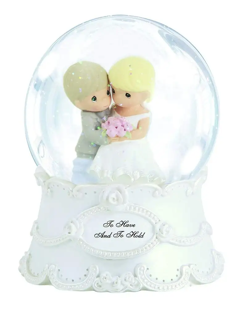 Boule de neige en résine/verre, 100mm, Globe de neige, pour mariage Musical, artisanat