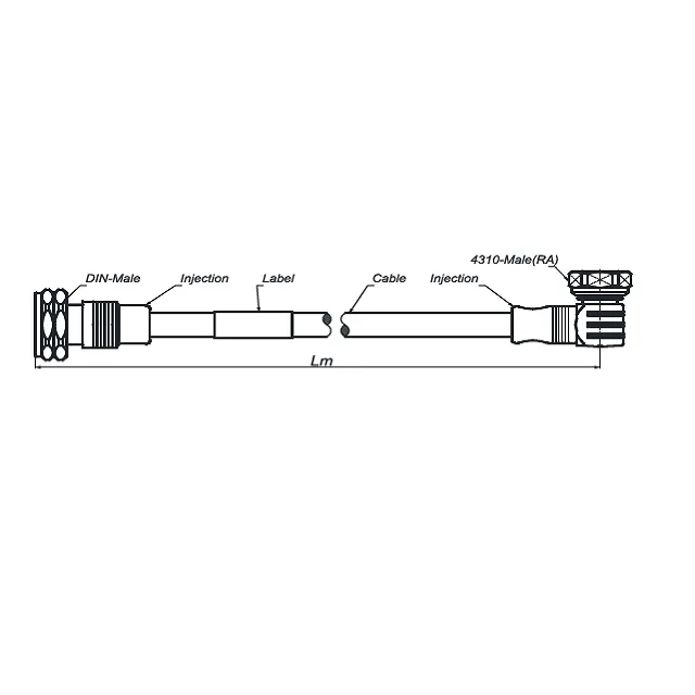 1/2 rf Перемычка штекер к 43,10 штекер прямоугольный кабель 7/16M-4310MA HCF1/2 Lm
