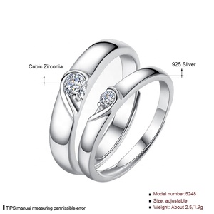 Anel de prata italiana 5227 925, anel de promessa, batimento cardíaco, joia para casal - Product Image 6