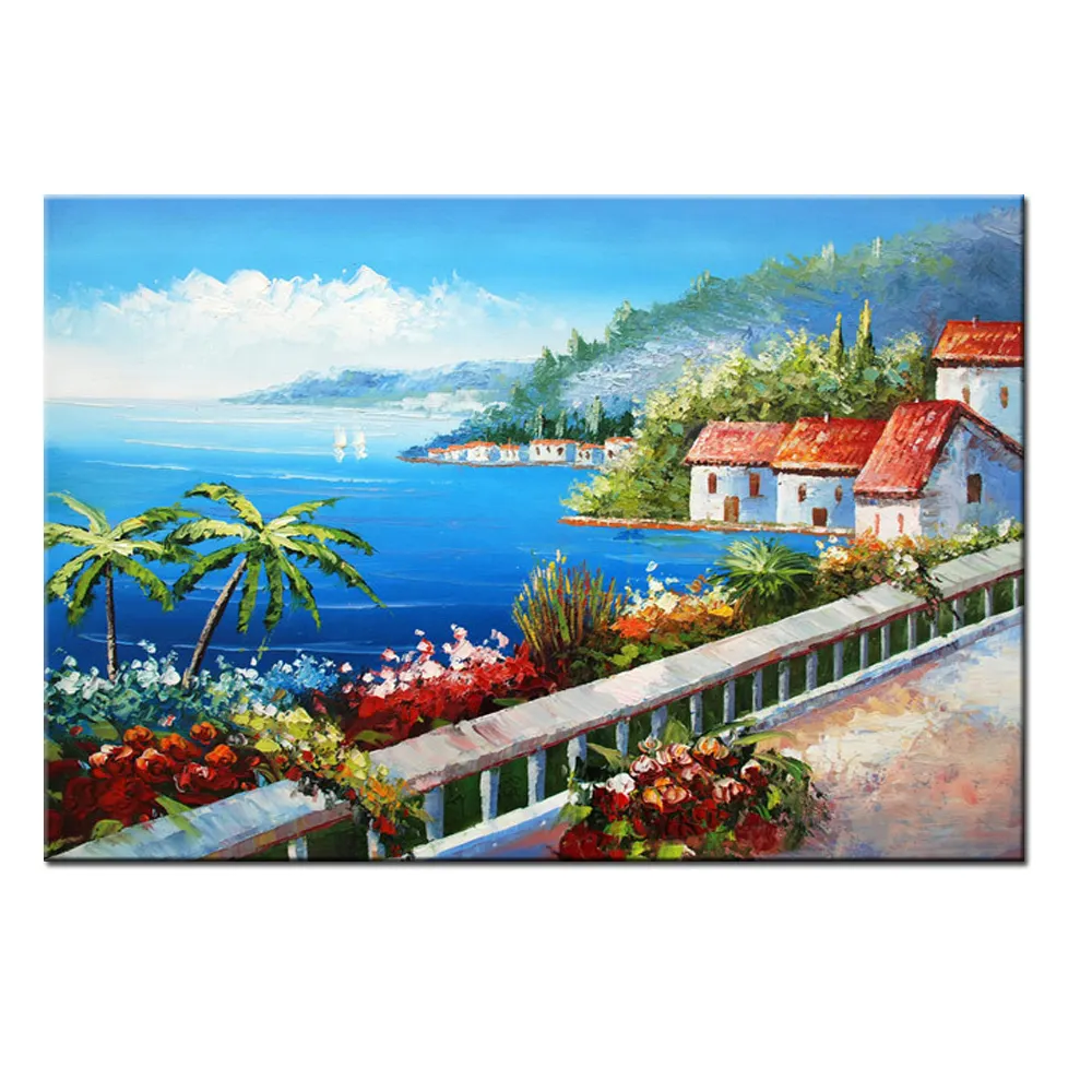 Mediterranean sea Landscape oil paintings Scenery artwork painting cheap price