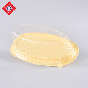 De plástico transparente Pet Oval gran tarta de queso caja de embalaje caja de torta de Mousse de plástico - Product Image 1