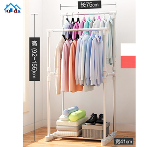 Metal <strong>Rack</strong> With Wheels Retail Clothing Display <strong>Racks</strong> <strong>Rail</strong> for Hanging Clothes for Bedroom - Product Image 5