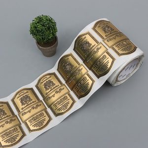 Custom Self-adhesive Metal Aluminum Sticker Embossed Bottle Logo Wine <strong>Label</strong>