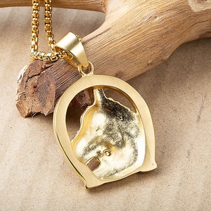 Vente en gros Colliers pendentifs chevaux en zircon plaqué or étanche personnalisés série animale avec micro incrustation - Product Image 6