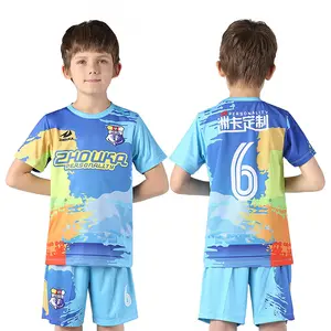 الاطفال ارتداء الغربية لكرة القدم لكرة القدم جيرسي موحدة تصميم عالية الجودة الاطفال رياضية الصيف ملابس كرة القدم