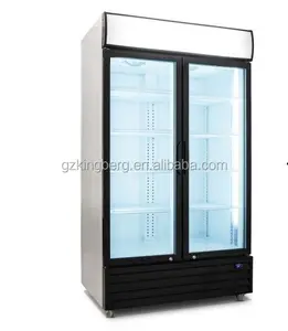 Süpermarket içecek soğutucu, içecek buzdolabı ön cam iki kapı dik buzdolabı
