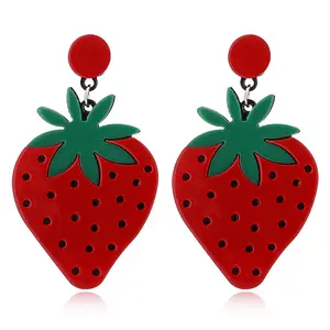 2022 New Arrival Fashion Fruit Earrings Set Cherry Orange Stud Earrings Kiwi Dangle Drop Earrings for Girls Women