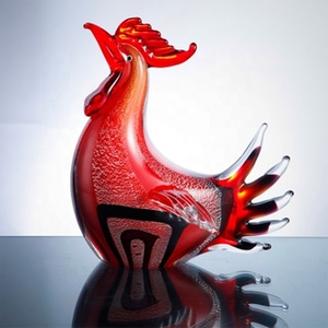 Multicolored Glass Rooster Exquisite Handcrafted Gifts and Souvenirs Blown Glass Technique