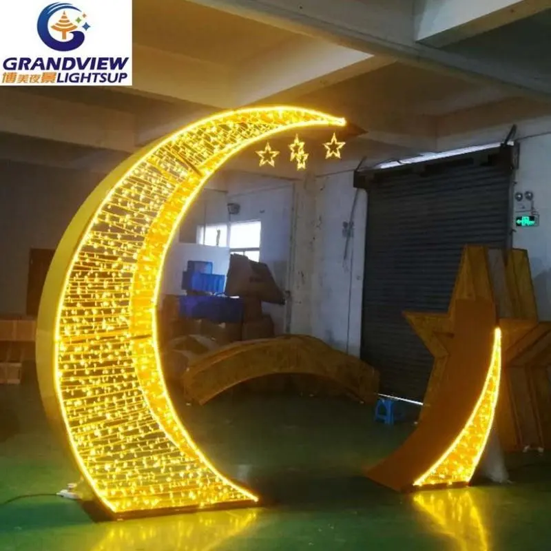 Açık Bayram Dekorasyon LED Ramazan hilal Ay Motif ışıkları