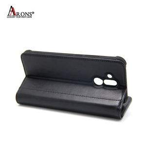 Precio de fábrica Venta caliente Flip cubierta negro genuino cuero de vaca teléfono caso de cartera para Huawei Mate 20 Lite - Product Image 3