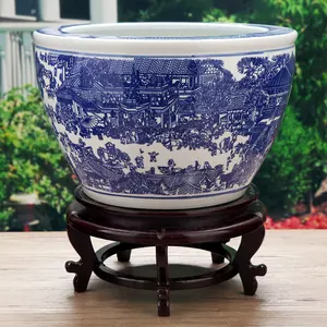 Blue Ceramic Outdoor Pots Wholesale Outdoor Porcelain Blue And White Ceramic Planter Pots Plants Decorations Indoor Decor