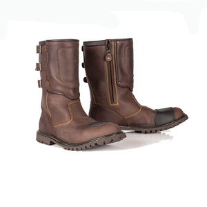 Epi-bottes de moto pour hommes, chaussures d'hiver, coupe classique, marron, grande taille, moto de course, collection