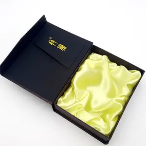 custom lined gift packaging with velvet satin box with your own design