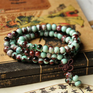 108 8 millimetri Varietà di Ceramica Buddista Tibetana di Preghiera di Collana di Perle di Buddha Mala <span class=keywords><strong>Rosario</strong></span> 3 strati Braccialetto di Fascino per Le Donne - Product Image 5