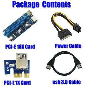 Molex 6pin Sata15pin or placage pcie x1 à x16 minière <span class=keywords><strong>riser</strong></span> adaptateur <span class=keywords><strong>graphique</strong></span> <span class=keywords><strong>carte</strong></span> extension 009 s pci-e <span class=keywords><strong>riser</strong></span> avec led - Product Image 5