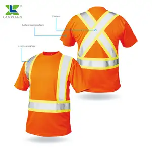 EN 20471 Class 2 Safety reflective hi vis working shirts T-Shirt design