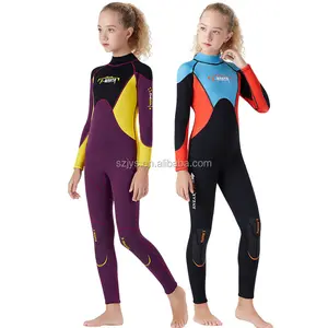 批发 2.5 毫米的年轻女孩氯丁橡胶潜水衣全身泳装潜水浮潜儿童