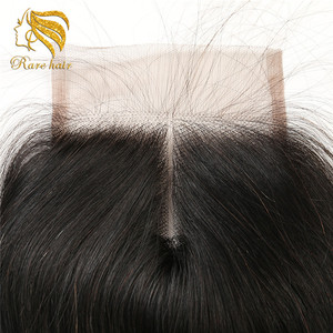 Lsy natural pre recta de cierre del cordón del pelo <span class=keywords><strong>humano</strong></span> 4by4 parte libre parte media parte superior del cordón del - Product Image 3