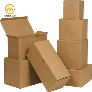 Direct manufacture custom brown Kraft B E F flute corrugated shipping boxes folding big carton cardboard moving box