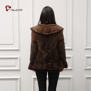 Nuevo 2018 Real piel <span class=keywords><strong>abrigo</strong></span> de piel/Piel de visón <span class=keywords><strong>abrigo</strong></span> para las mujeres - Product Image 6