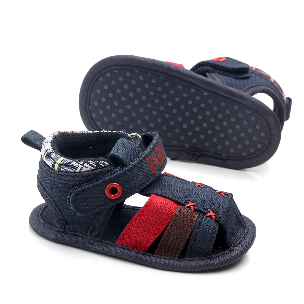 Hot selling handsome cotton fabric baby boy sandals