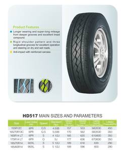 HAIDA marca de neumático de coche de pasajeros HD517 155R12C 165 70R13C <span class=keywords><strong>165R14</strong></span> LT 175R14LT 185 70R14 185 65R14 PCR semi acero neumáticos - Product Image 2