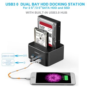 <span class=keywords><strong>FIDECO</strong></span> Venta caliente 2 Bay USB 3,0 SATA Hdd Ssd Estación de acoplamiento con función de clonación sin conexión - Product Image 3